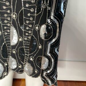 Black and Silver Sequin Skirt